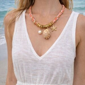 House of Harlow 1960 Gold and Orange Necklace